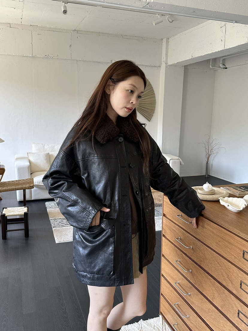 NDE東大門實拍女士新品真品熱賣推薦人氣時尚休閑皮衣羊皮鵝BOHEME_NDE皮衣
