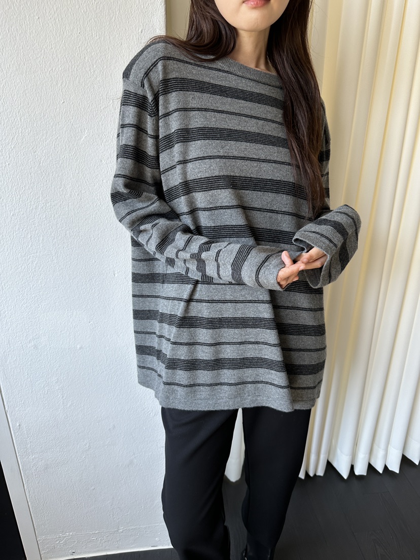 NDE東大門代購女士新品真品時尚推薦熱賣人氣針織衫填充條紋BOHEME_NDE針織衫