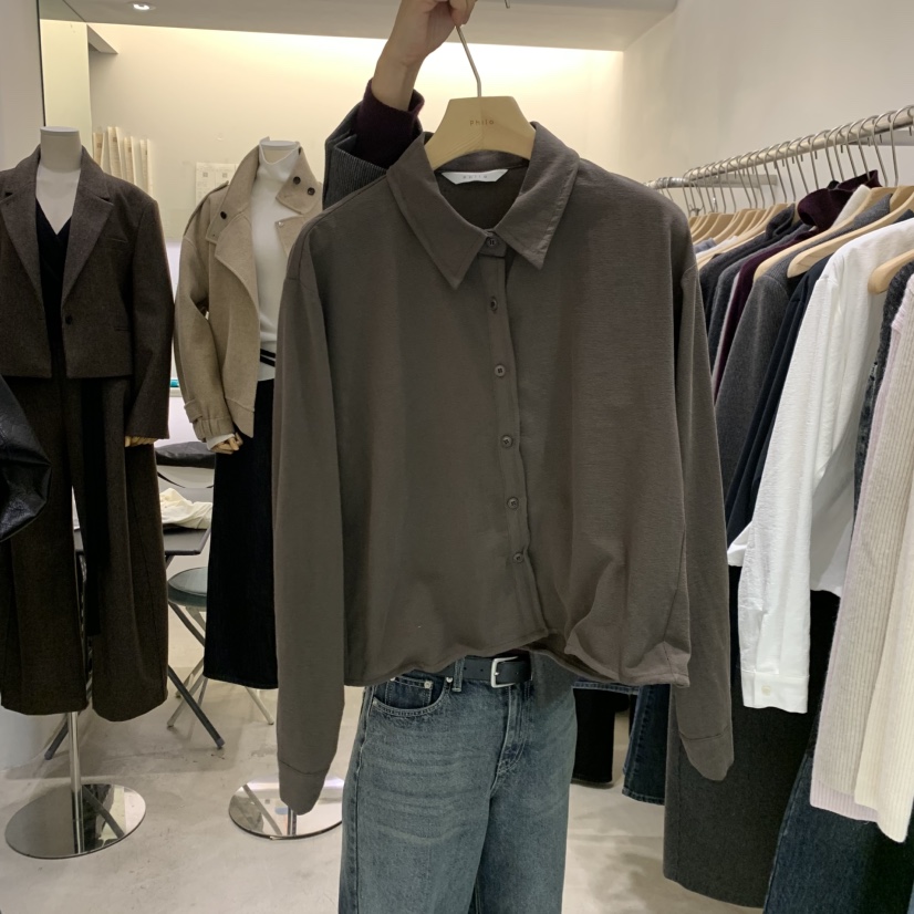 PHILO東大門代購女裝新品推薦人氣時尚熱賣襯衫蕾絲衫鋼絲PHILO襯衫/蕾絲衫圖色2