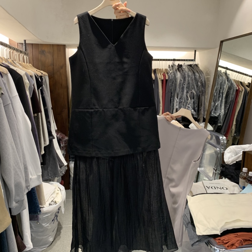 ONDA東大門代購女士新品人氣推薦熱賣時尚休閑連衣裙假兩件ONDA連衣裙圖色2