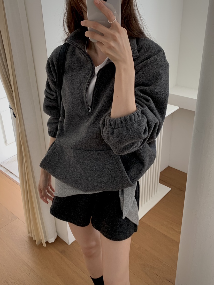 DEUO東大門直郵女裝新品推薦熱賣人氣休閑時尚衛衣半拉鏈DEUO衛衣