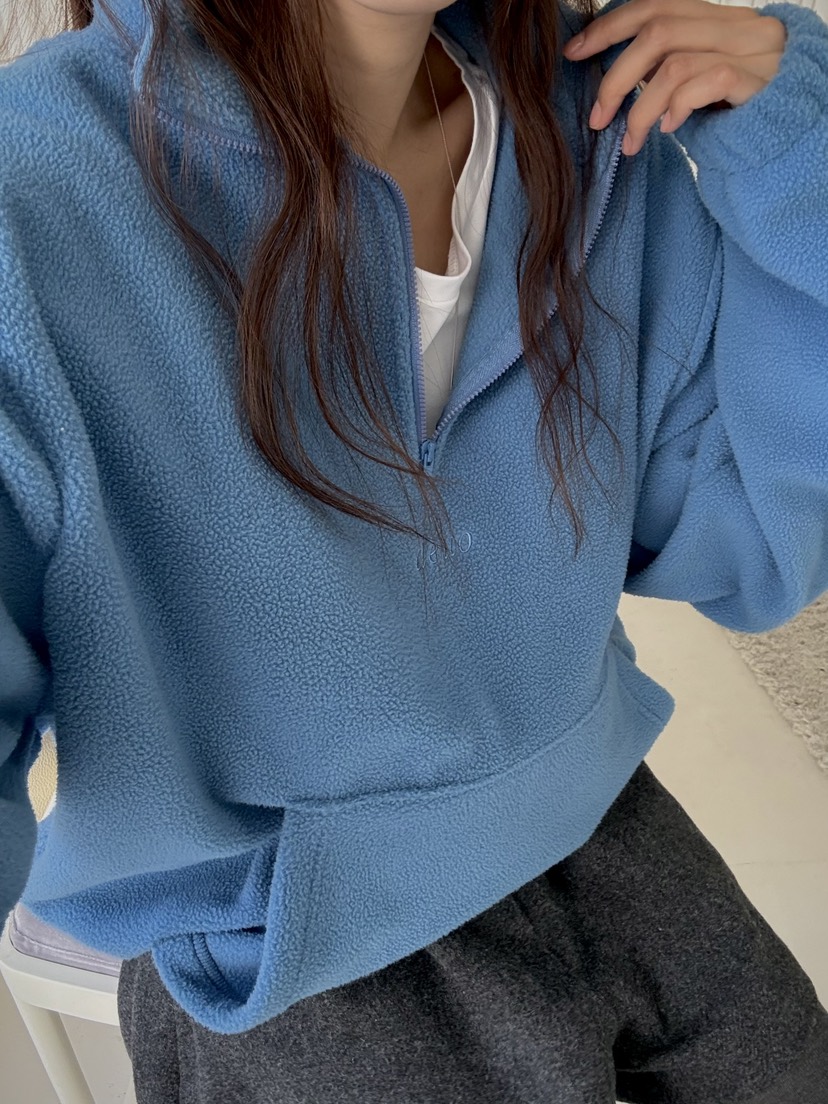 DEUO東大門直郵女裝新品推薦熱賣人氣休閑時尚衛衣半拉鏈DEUO衛衣
