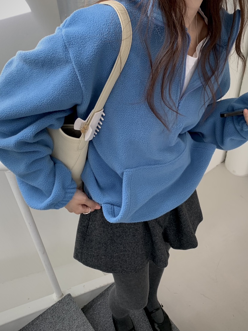 DEUO東大門直郵女裝新品推薦熱賣人氣休閑時尚衛衣半拉鏈DEUO衛衣
