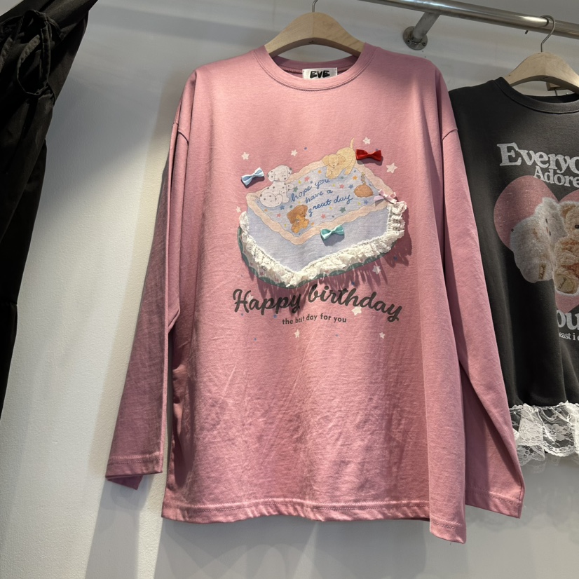 EVE韓國直郵女裝新品時尚人氣熱賣休閑真品推薦長袖T恤EVE長袖T恤圖色1