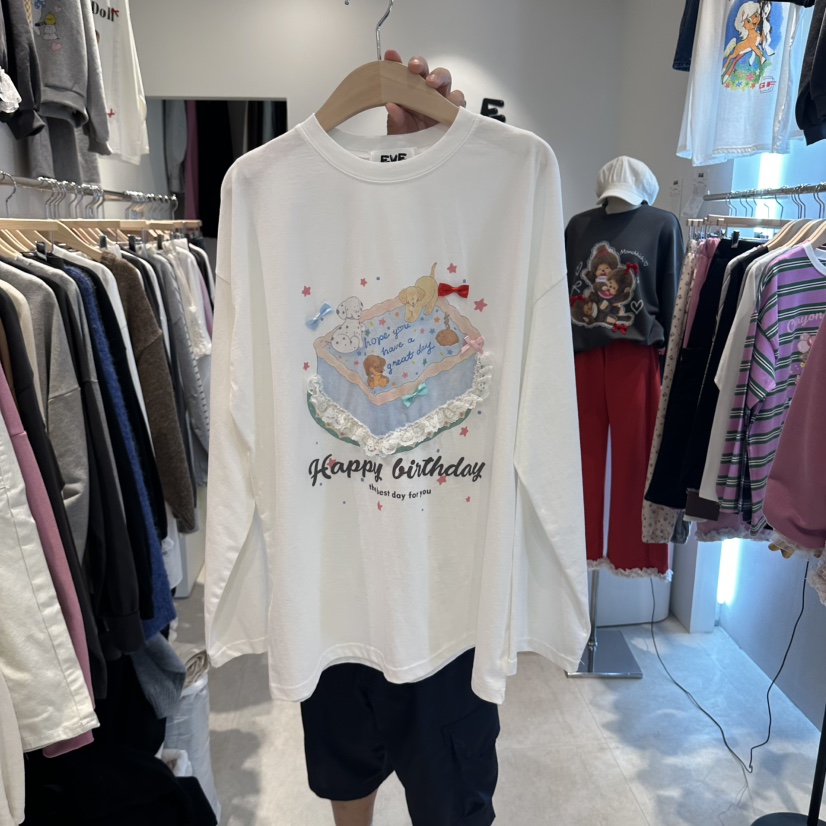 EVE韓國直郵女裝新品時尚人氣熱賣休閑真品推薦長袖T恤EVE長袖T恤圖色2