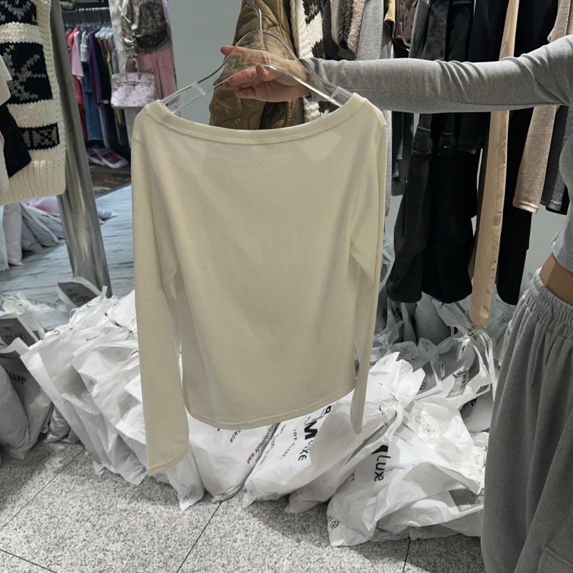 VIRKIN東大門實拍女裝新品人氣休閑推薦時尚熱賣長袖T恤寬松VIRKIN長袖T恤