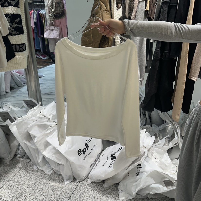 VIRKIN東大門實拍女裝新品人氣休閑推薦時尚熱賣長袖T恤寬松VIRKIN長袖T恤圖色1