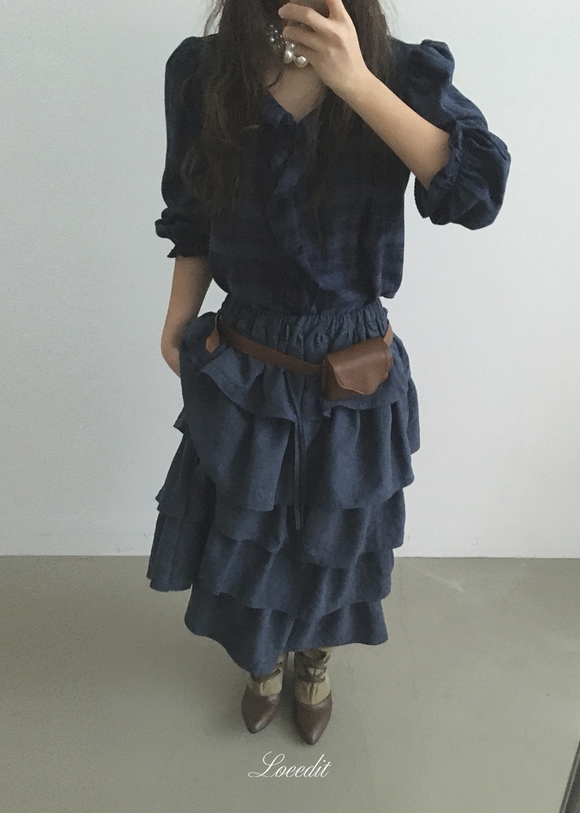 LOEEDIT東大門實拍女裝新品推薦休閑人氣真品長裙多層保暖LOEEDIT長裙