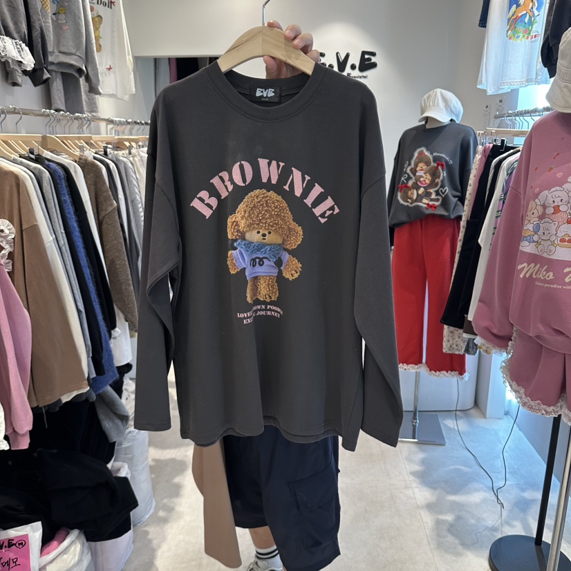 EVE東大門直郵女裝新品熱賣推薦真品時尚人氣休閑長袖T恤EVE長袖T恤圖色3