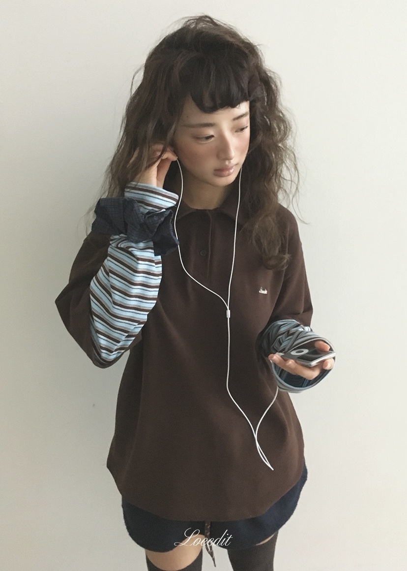 LOEEDIT韓國直郵女士新品時尚推薦休閑熱賣真品人氣長袖T恤LOEEDIT長袖T恤