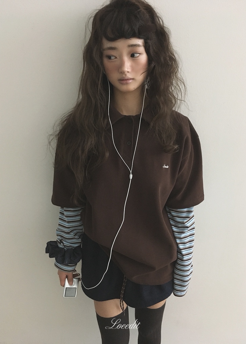 LOEEDIT韓國直郵女士新品時尚推薦休閑熱賣真品人氣長袖T恤LOEEDIT長袖T恤圖色1