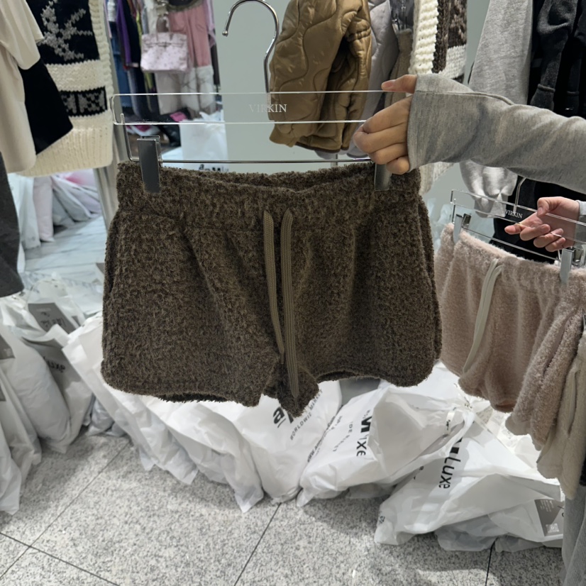 VIRKIN韓國直郵女士新款休閑熱賣真品推薦時尚人氣短褲VIRKIN短褲圖色2棕色