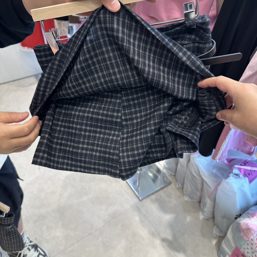 EVE東大門實拍女士新品真品時尚人氣熱賣推薦休閑裙褲格子EVE裙褲