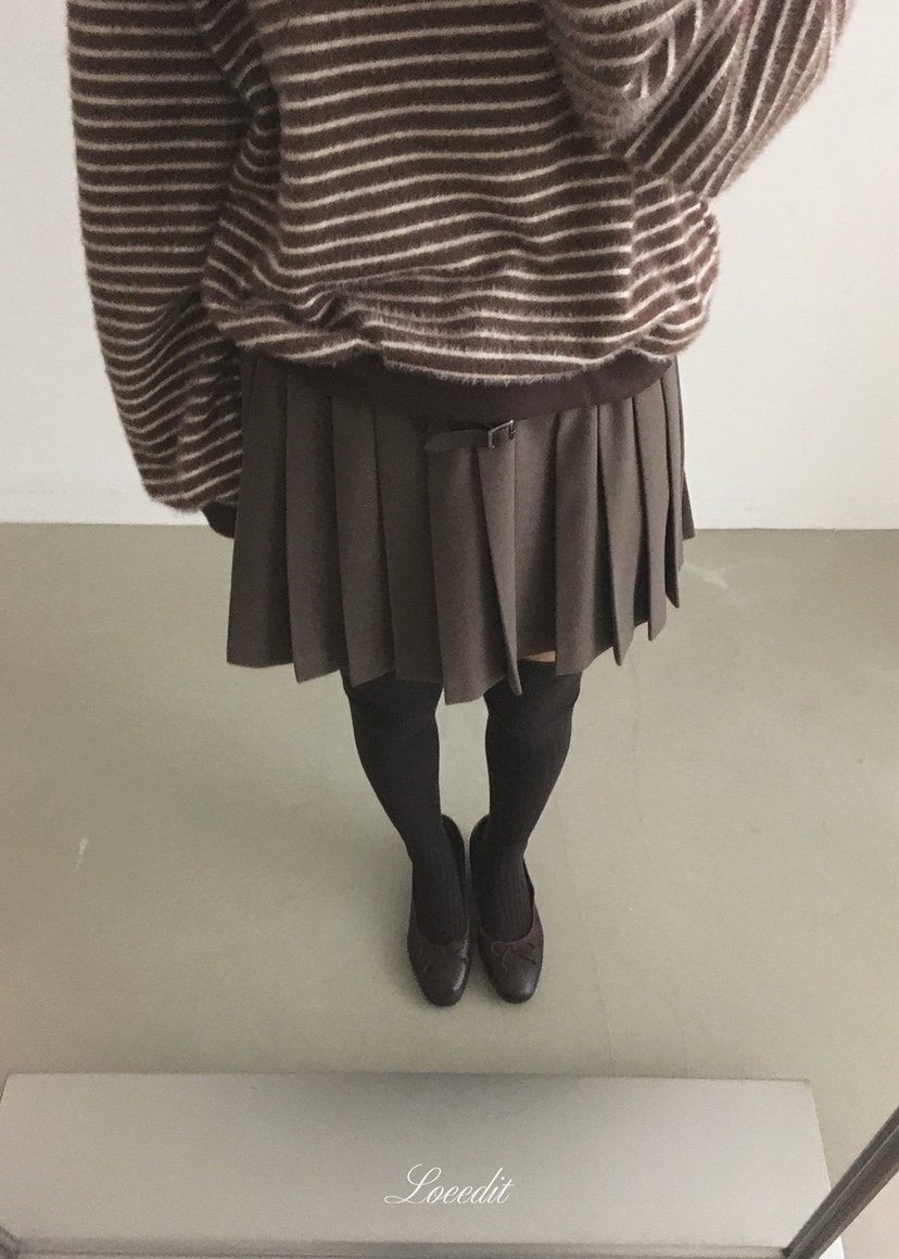 LOEEDIT韓國直郵女士新品休閑時尚人氣熱賣真品推薦短裙褶裙LOEEDIT短裙