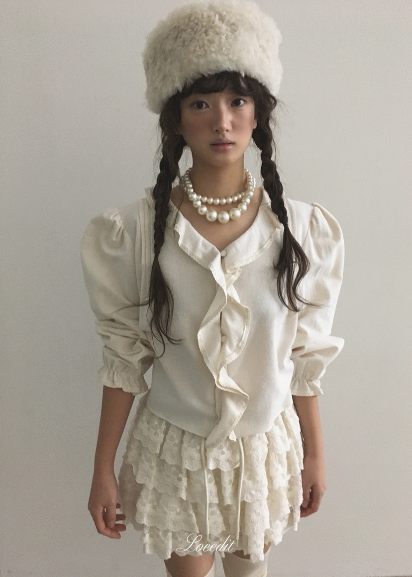 LOEEDIT韓國直郵女士新款推薦熱賣真品休閑時尚襯衫蕾絲衫LOEEDIT襯衫/蕾絲衫