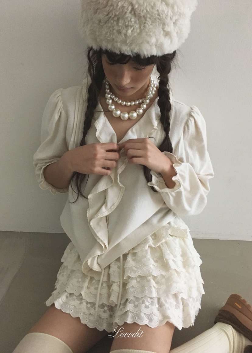 LOEEDIT韓國直郵女士新款推薦熱賣真品休閑時尚襯衫蕾絲衫LOEEDIT襯衫/蕾絲衫