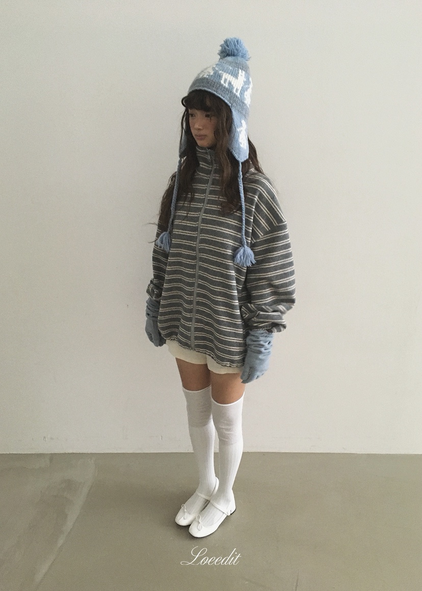 LOEEDIT韓國直郵女士新款推薦時尚休閑熱賣人氣衛衣拉鏈絨LOEEDIT衛衣