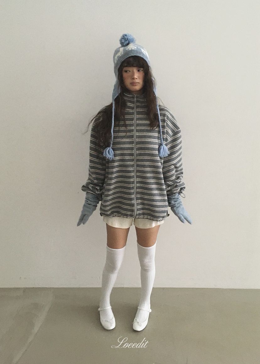 LOEEDIT韓國直郵女士新款推薦時尚休閑熱賣人氣衛衣拉鏈絨LOEEDIT衛衣