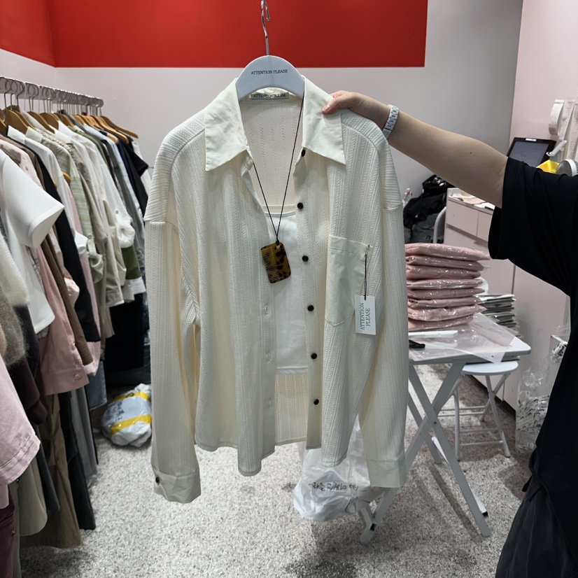 ATPZ韓國代購女士新品真品休閑人氣時尚襯衫蕾絲衫不含內搭ATTENTION PLEAES襯衫/蕾絲衫圖色1