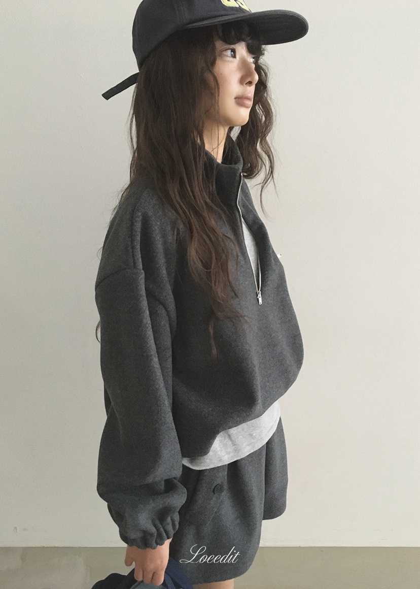 LOEEDIT韓國代購女士新款推薦熱賣時尚真品休閑衛衣半拉鏈LOEEDIT衛衣