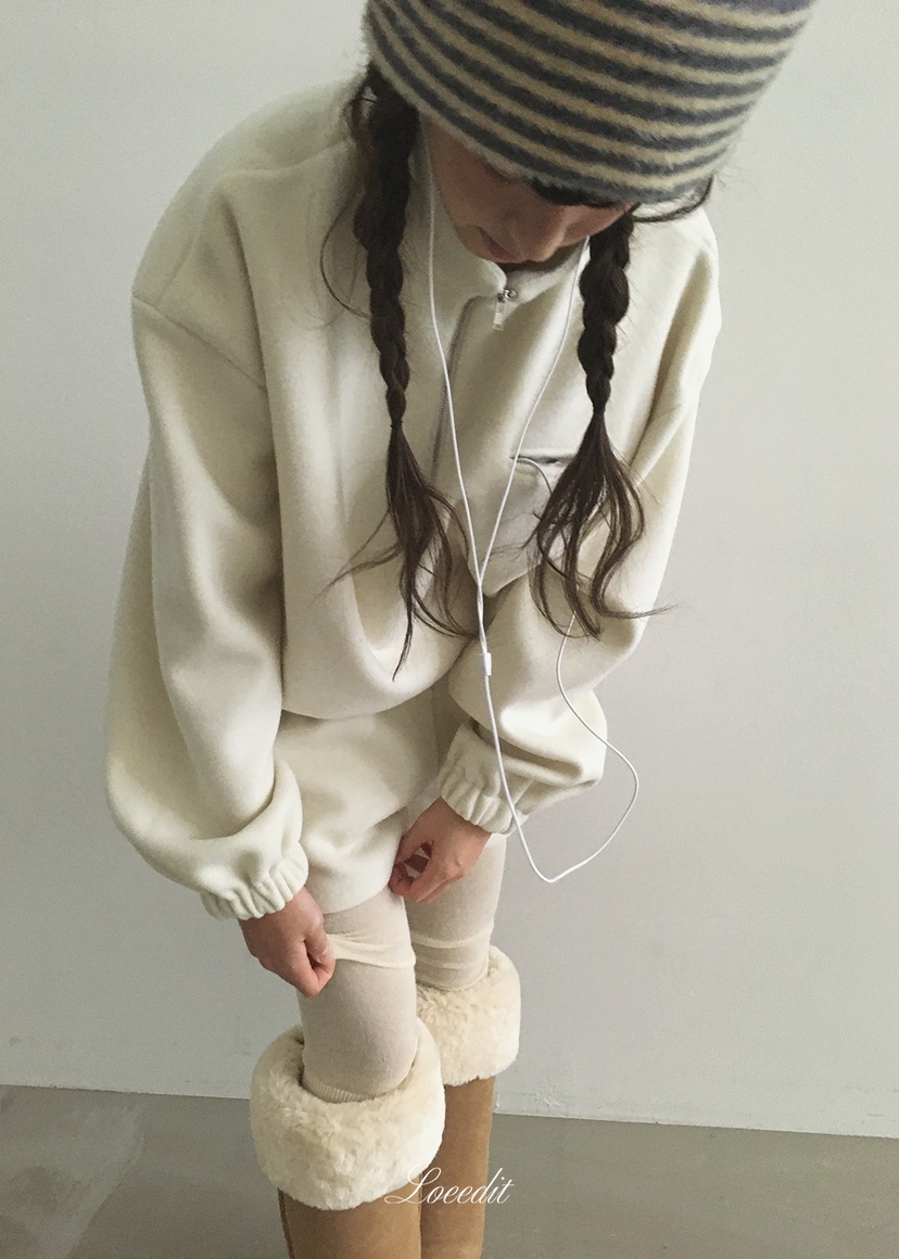 LOEEDIT韓國代購女士新款推薦熱賣時尚真品休閑衛衣半拉鏈LOEEDIT衛衣