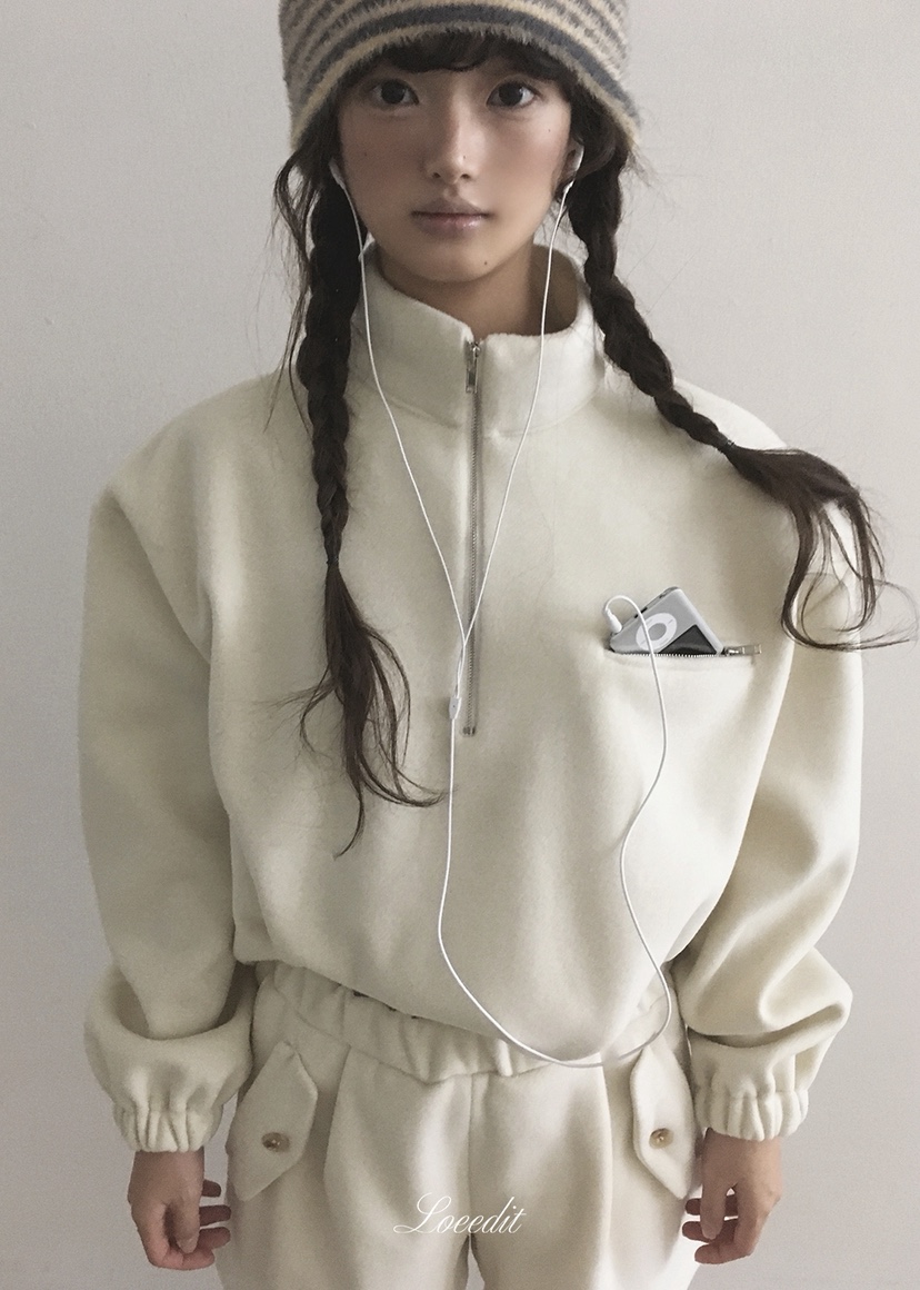 LOEEDIT韓國代購女士新款推薦熱賣時尚真品休閑衛衣半拉鏈LOEEDIT衛衣圖色1