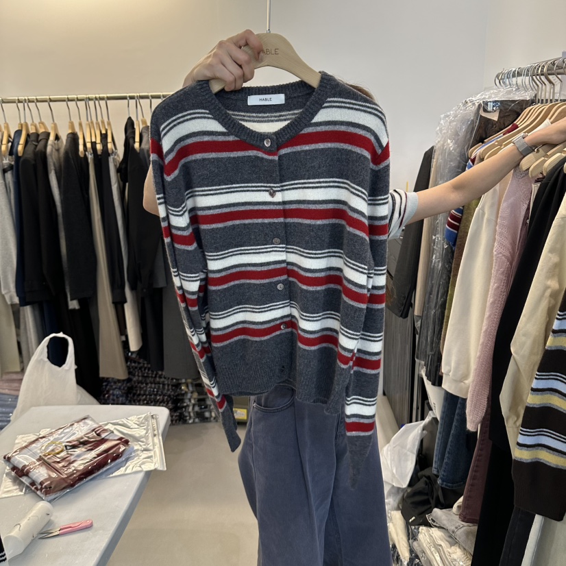 HABLE東大門代購女士新品休閑人氣真品時尚熱賣推薦開衫HABLE開衫圖色2灰色
