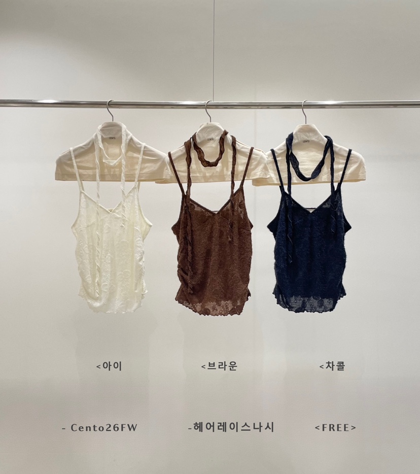 CENTO東大門代購女裝新品時尚人氣吊帶背心含脖帶蕾絲無袖CENTO吊帶/背心