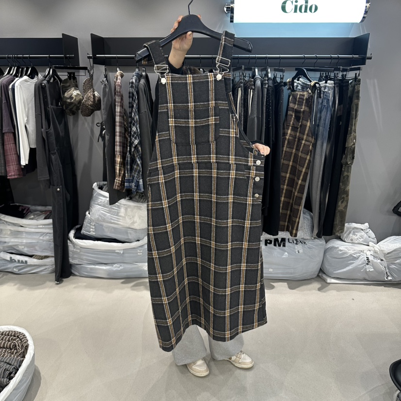 CIDO韓國直郵女裝新品休閑人氣時尚熱賣連衣裙吊帶裙格子Cido連衣裙圖色1