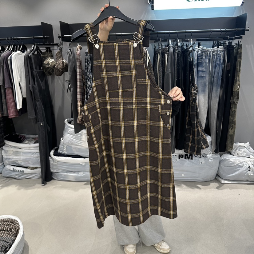 CIDO韓國直郵女裝新品休閑人氣時尚熱賣連衣裙吊帶裙格子Cido連衣裙圖色2