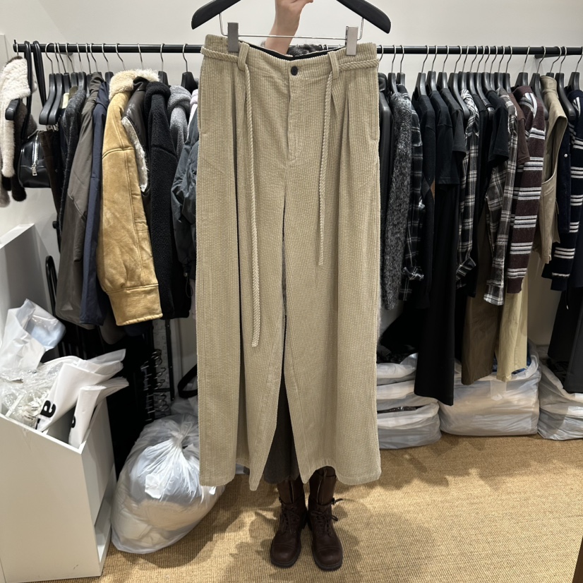 GARDEN LAYER東大門實拍女士新款休閑休閑褲含腰繩燈芯絨褶裥GARDEN LAYER休閑褲圖色1