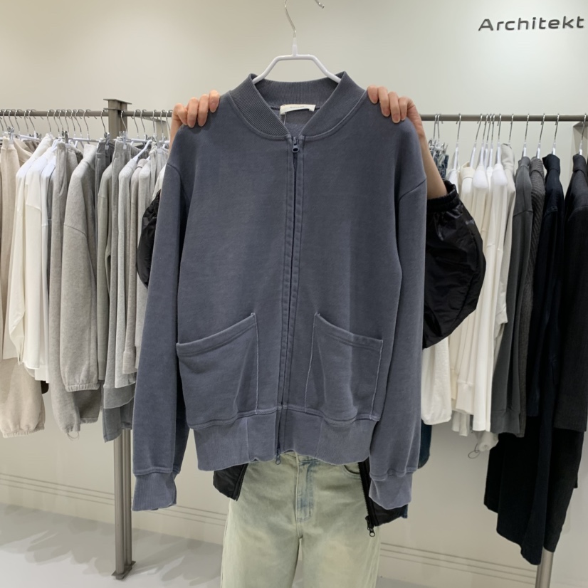 ARCHITEKT韓國直郵女裝新品人氣休閑熱賣推薦衛衣拉鏈垂墜ARCHITEKT衛衣圖色2深藍色