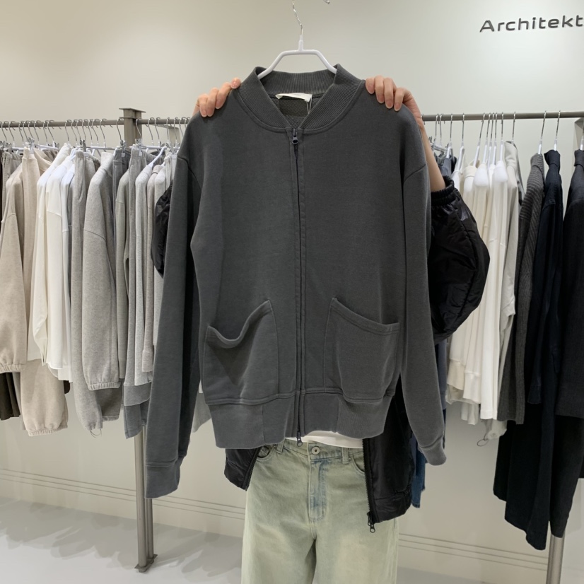 ARCHITEKT韓國直郵女裝新品人氣休閑熱賣推薦衛衣拉鏈垂墜ARCHITEKT衛衣圖色3墨