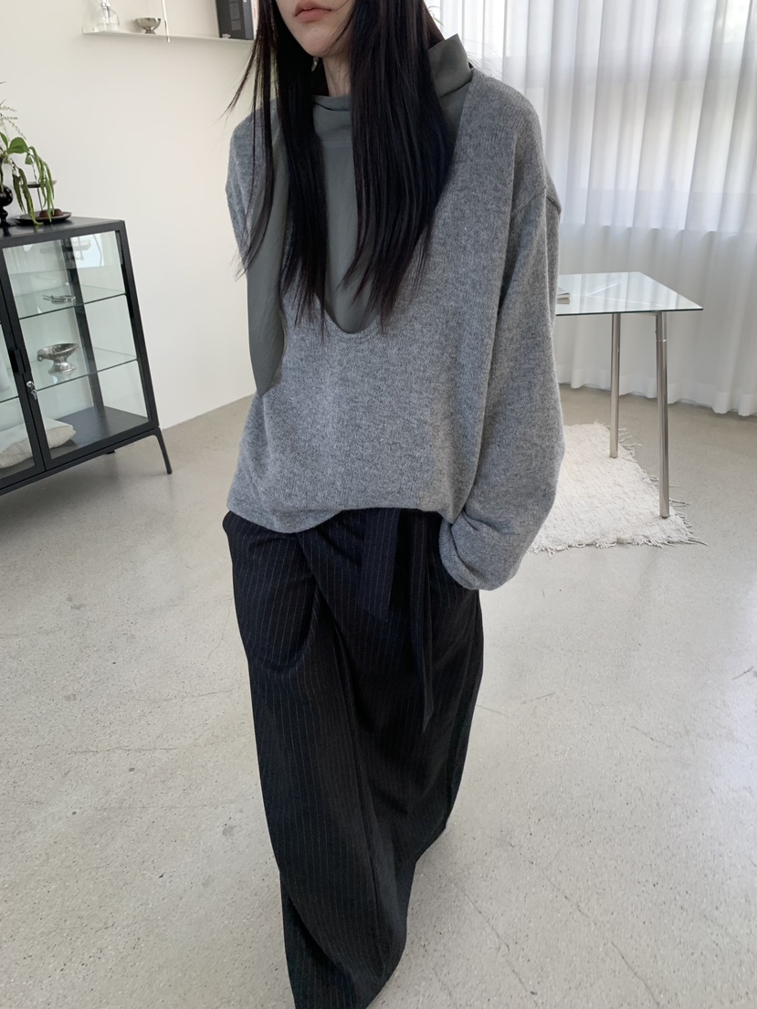 TRUE韓國直郵女裝新品休閑熱賣推薦時尚真品人氣針織衫深VTRUE針織衫