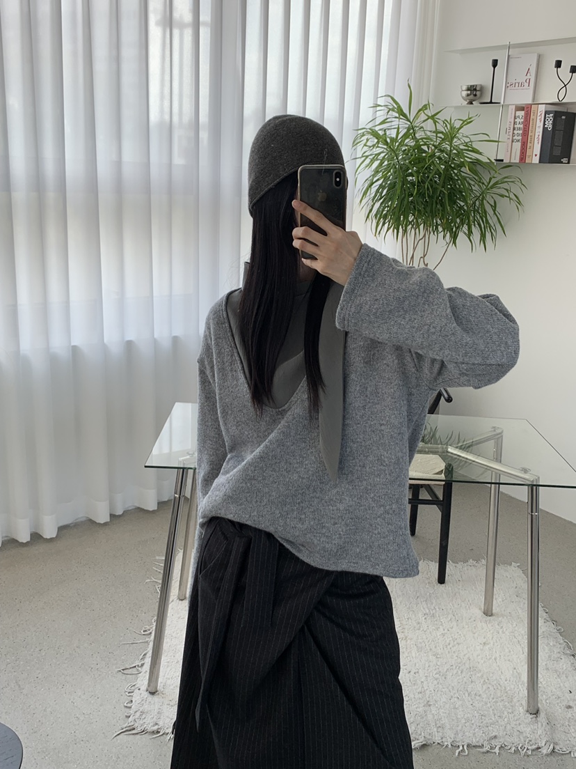TRUE韓國直郵女裝新品休閑熱賣推薦時尚真品人氣針織衫深VTRUE針織衫