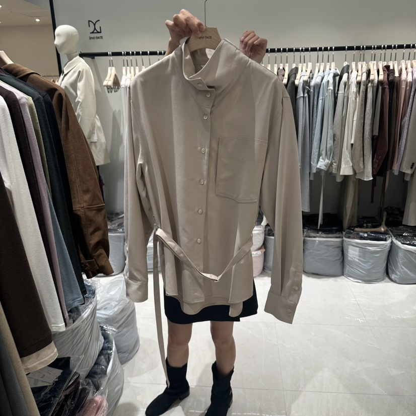 2ND GATE韓國直郵女裝新品休閑熱賣人氣襯衫蕾絲衫含腰帶2ND GATE襯衫/蕾絲衫圖色1