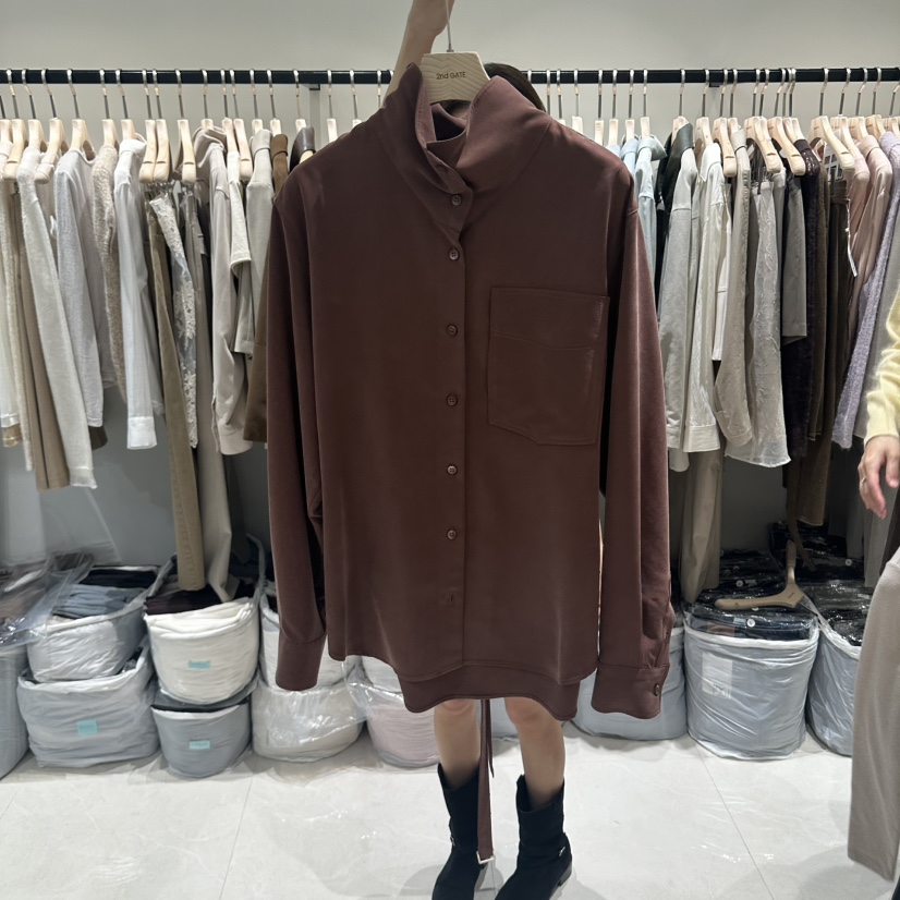 2ND GATE韓國直郵女裝新品休閑熱賣人氣襯衫蕾絲衫含腰帶2ND GATE襯衫/蕾絲衫圖色2紅色