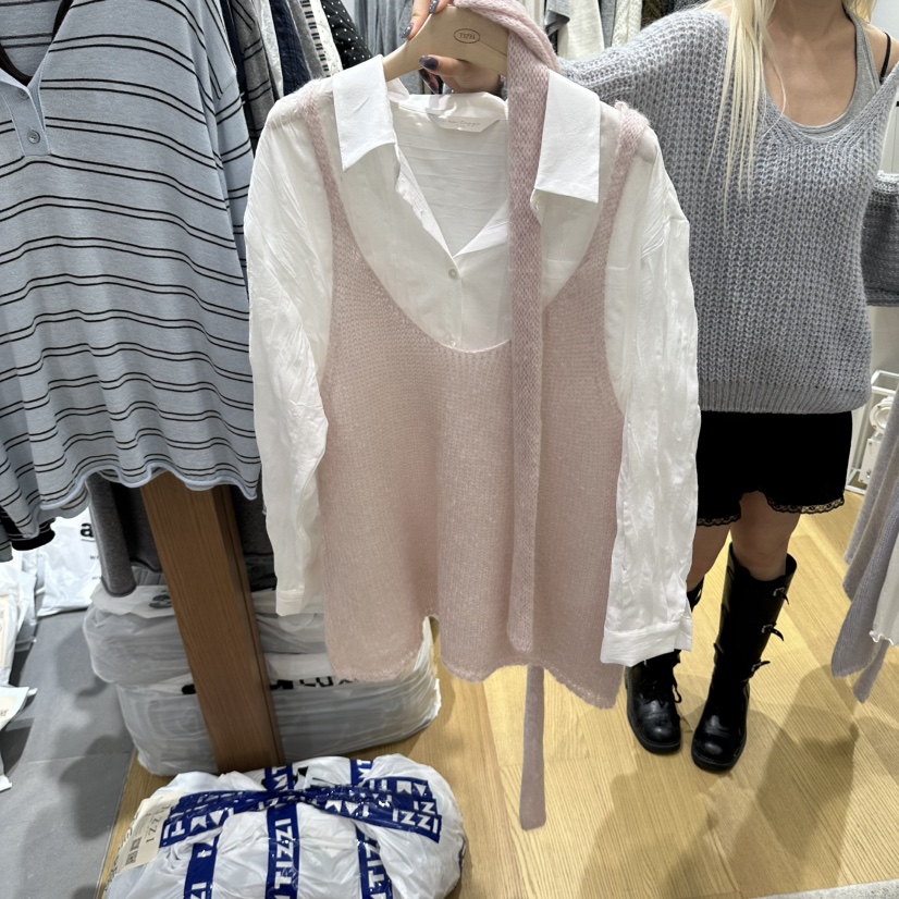 TIZZI東大門代購女士新品休閑熱賣吊帶背心不含內搭含圍巾TIZZI吊帶/背心圖色1
