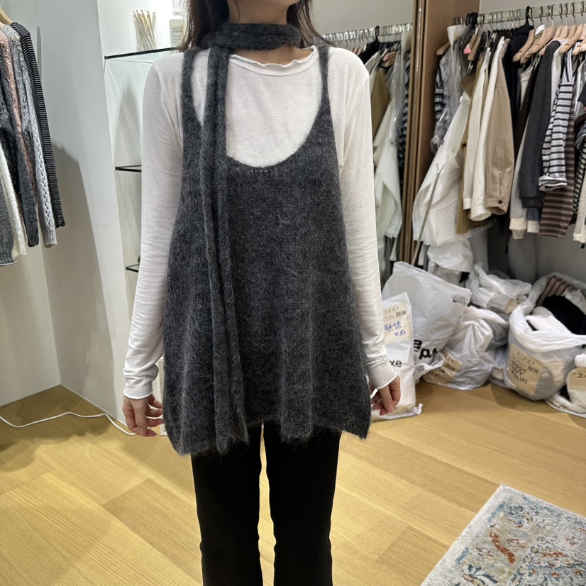 TIZZI東大門代購女士新品休閑熱賣吊帶背心不含內搭含圍巾TIZZI吊帶/背心圖色3