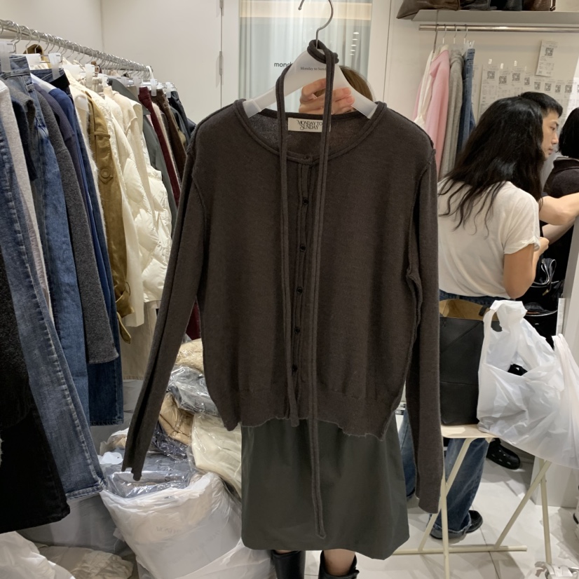 MONDAY TO SUNDAY韓國直郵女士新品推薦針織衫含飄帶開衫MONDAY TO SUNDAY針織衫圖色2