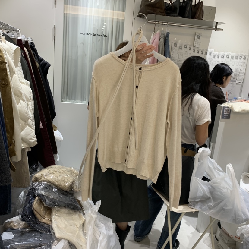 MONDAY TO SUNDAY韓國直郵女士新品推薦針織衫含飄帶開衫MONDAY TO SUNDAY針織衫圖色3