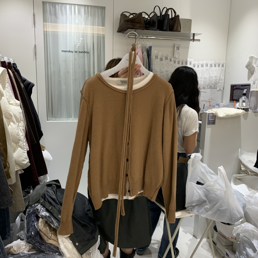 MONDAY TO SUNDAY韓國直郵女士新品推薦針織衫含飄帶開衫MONDAY TO SUNDAY針織衫圖色4