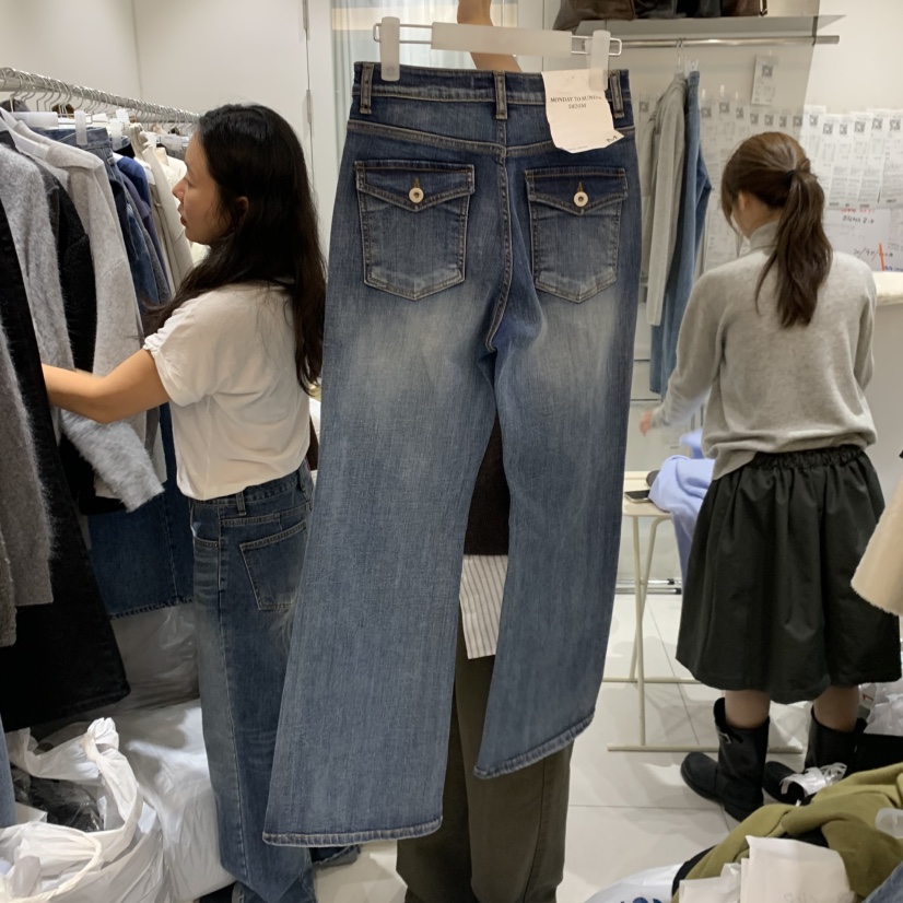 MONDAY TO SUNDAY韓國代購女裝新款休閑真品時尚牛仔褲MONDAY TO SUNDAY牛仔褲