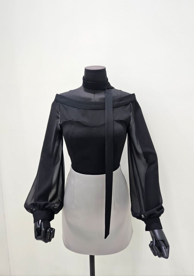 HIGH HEELS韓國直郵女士新品推薦熱賣真品襯衫蕾絲衫含脖帶HIGH HEELS襯衫/蕾絲衫