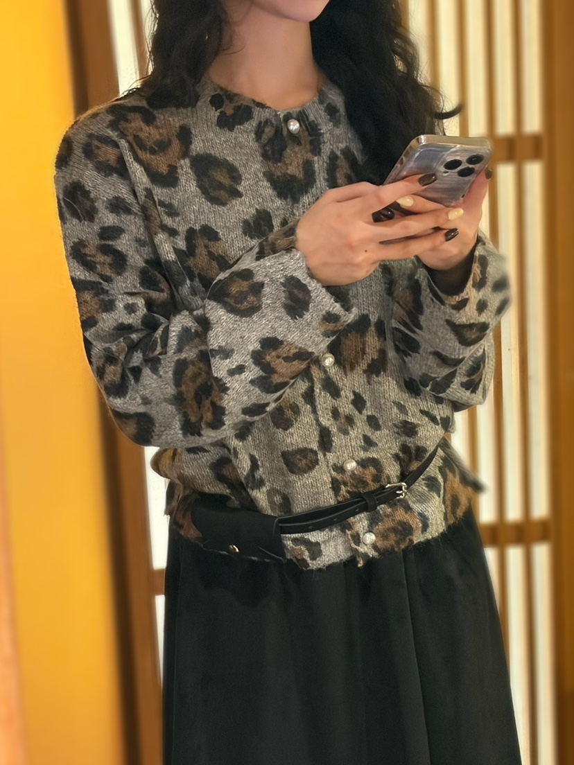 OLA東大門實拍女裝新款人氣真品推薦熱賣時尚休閑開衫豹紋mellor/OLA開衫