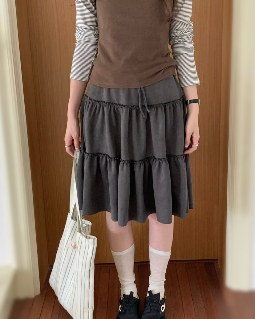 OLA韓國直郵女士新款時尚推薦真品熱賣休閑人氣半身裙中短裙mellor/OLA半身裙/中短裙