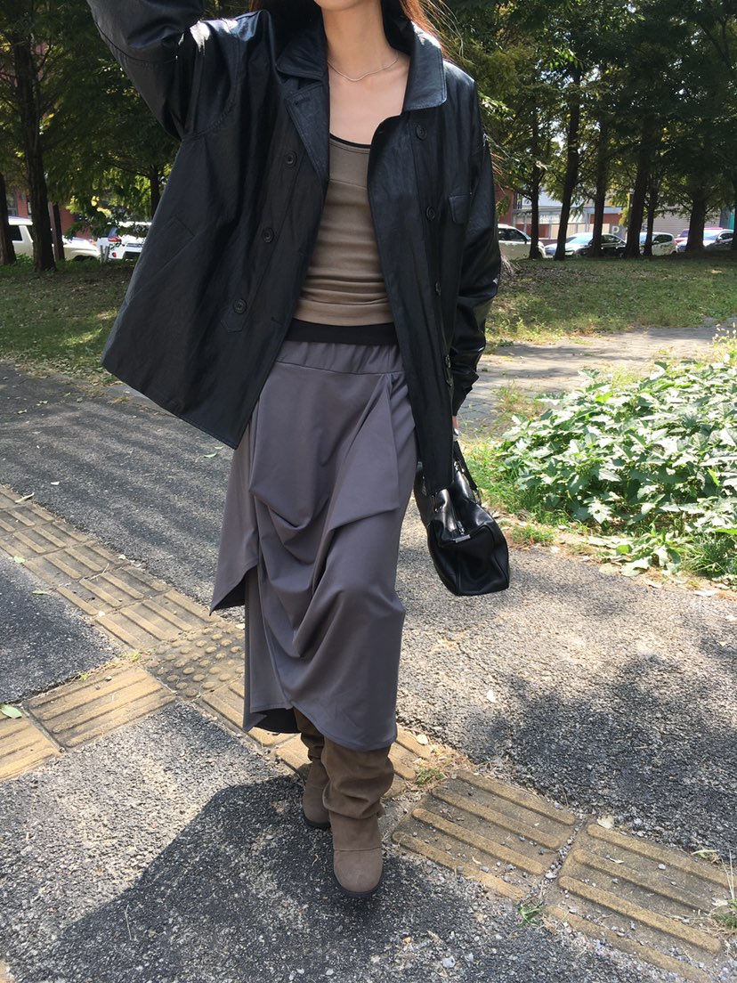 TREMA韓國代購女裝新品人氣推薦真品熱賣時尚休閑長裙披肩TREMA長裙