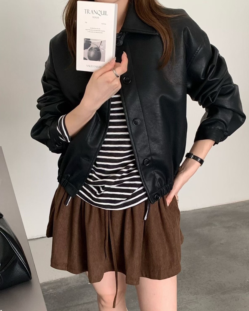 OLA東大門代購女士新款休閑推薦人氣時尚熱賣真品夾克皮革mellor/OLA夾克