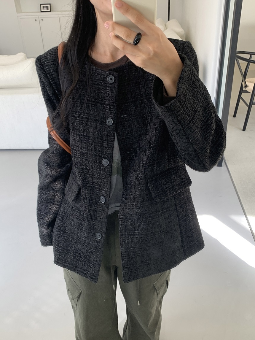 KYEM韓國直郵女士新款推薦人氣真品時尚熱賣休閑夾克粗花呢KYEM夾克