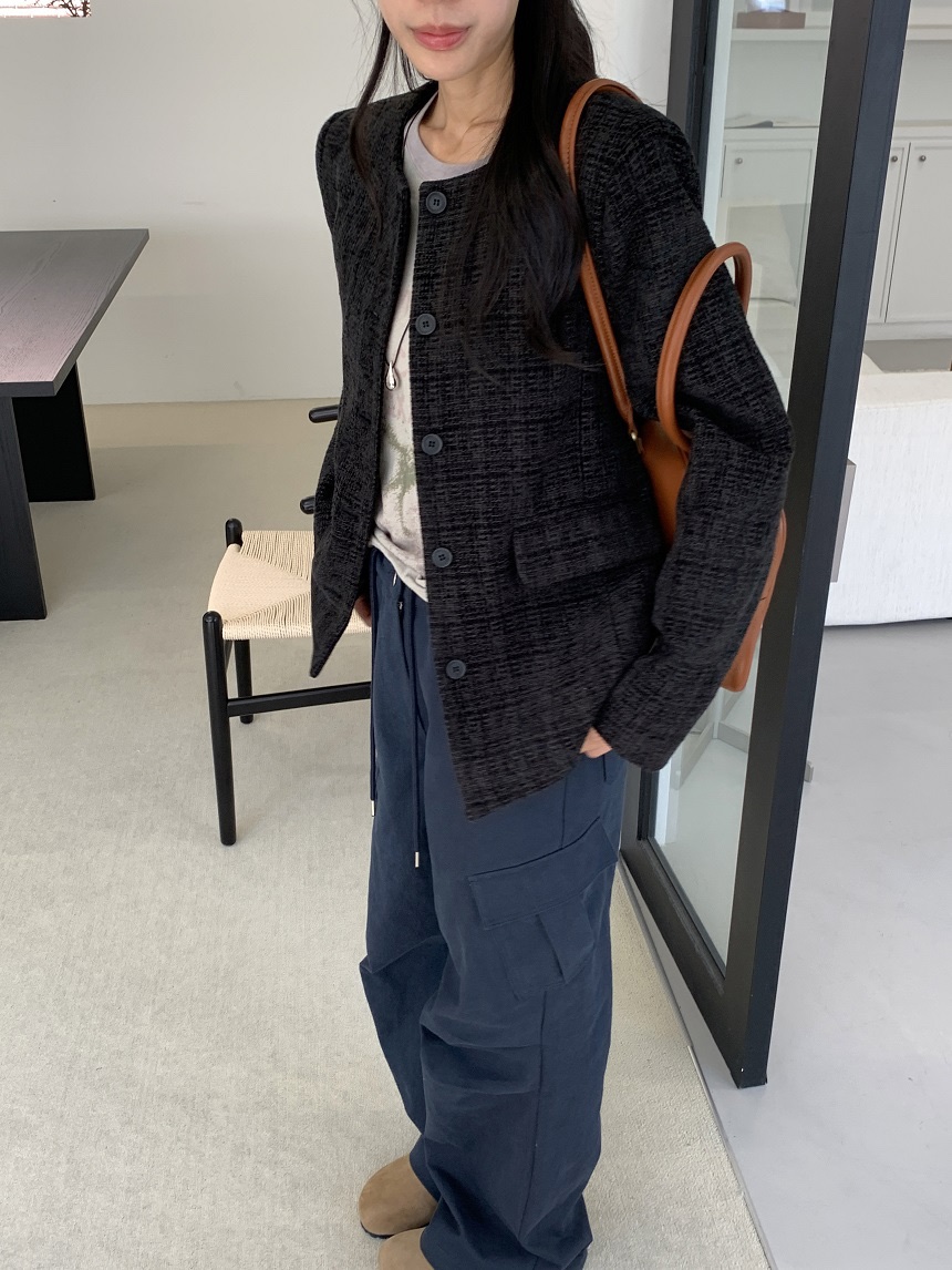 KYEM韓國直郵女士新款推薦人氣真品時尚熱賣休閑夾克粗花呢KYEM夾克